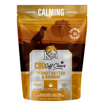 Koi CBD Pet - Peanut Butter Banana Calming Dog Chews 6mg 30ct Best Sales Price - Pet CBD