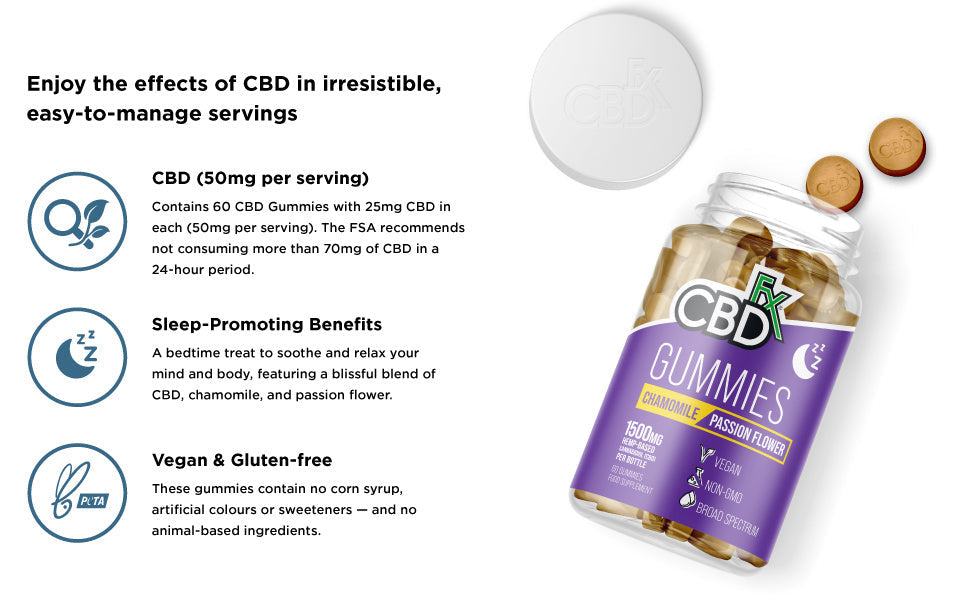 CBDfx CBD Gummies - Broad Spectrum Melatonin Sleep Gummies - 25MG - 1500MG Best Sales Price - Gummies