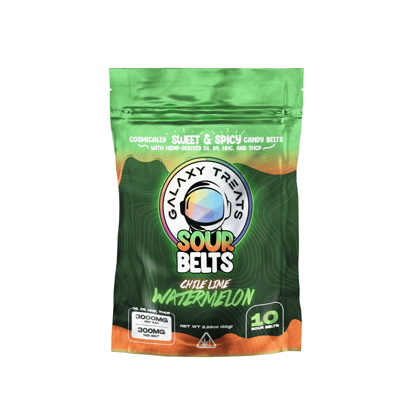 Galaxy Treats Chile Lime Watermelon 3000mg D8 D9 HHC THCP Sour Belts (10-CT) Best Sales Price - Gummies