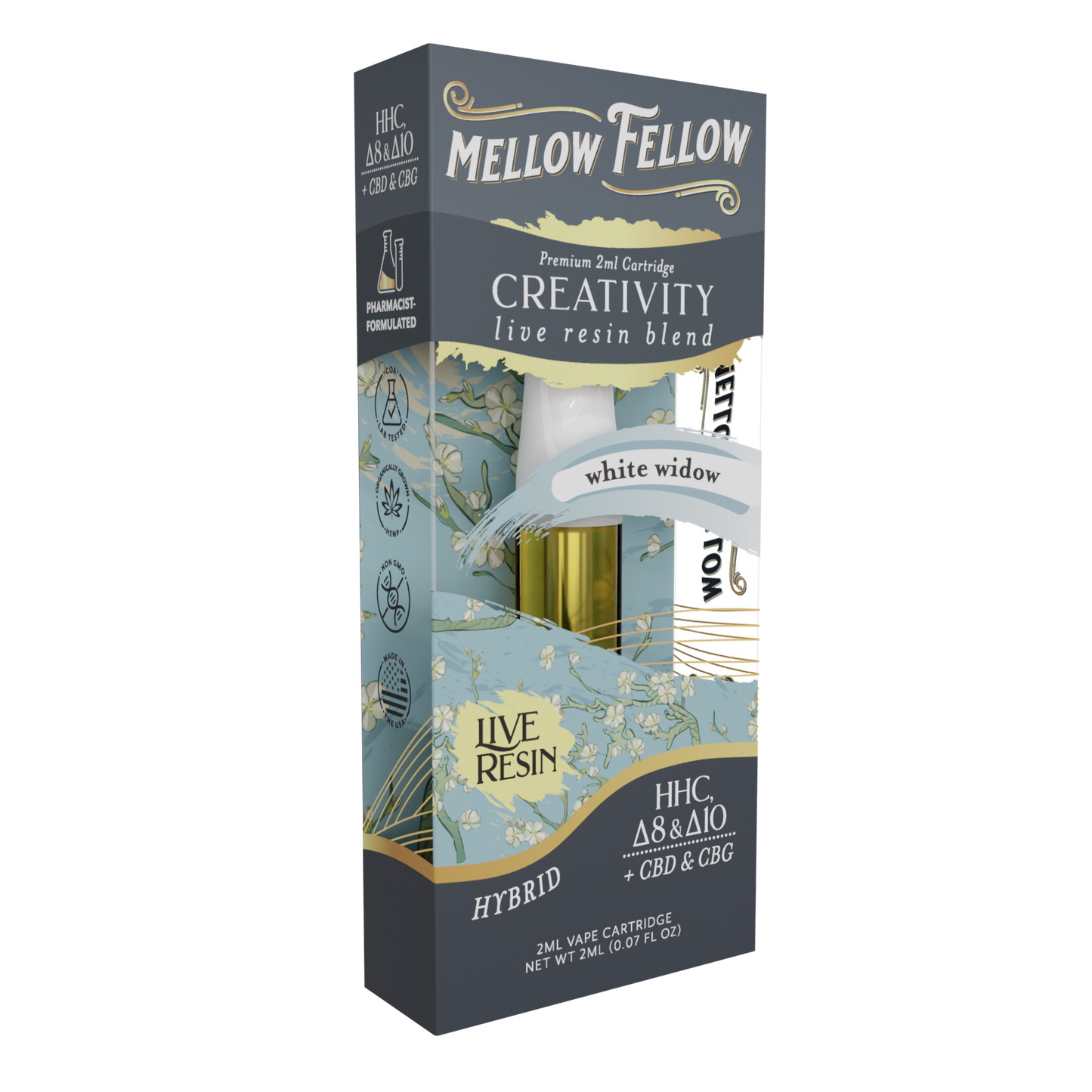 Mellow Fellow Creativity Blend 2ml Live Resin Vape Cartridge White Widow Best Sales Price - Vape Cartridges