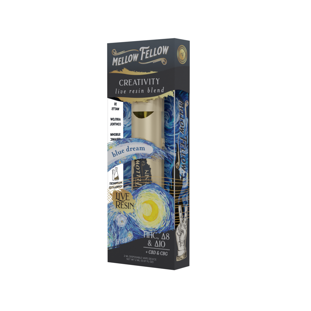 Mellow Fellow Creativity Blend 2ml Live Resin Disposable Vape Blue Dream Best Sales Price - Vape Pens