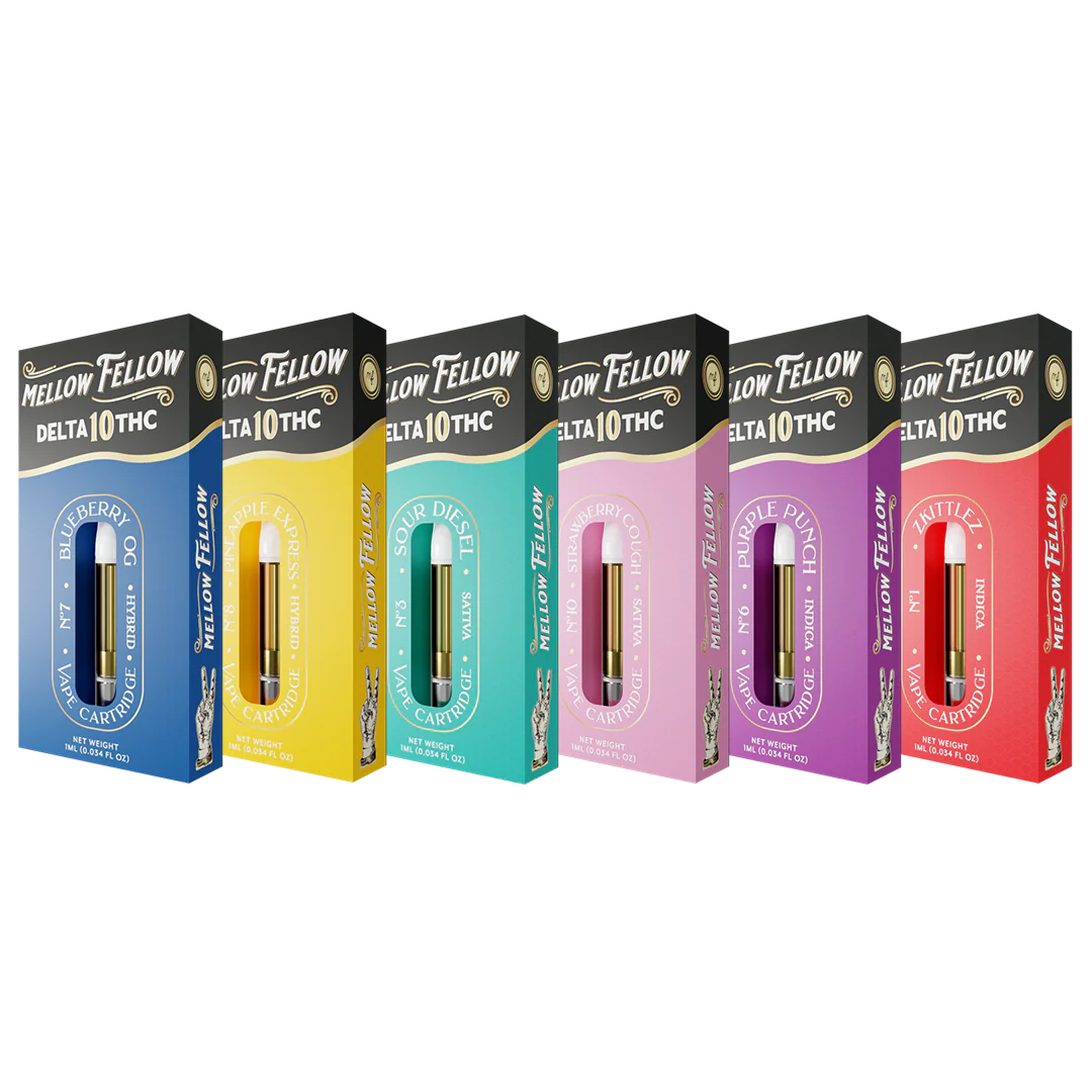 Mellow Fellow Delta 10 1ml Vape Cartridge Sampler (6 Pack) Best Sales Price - Bundles