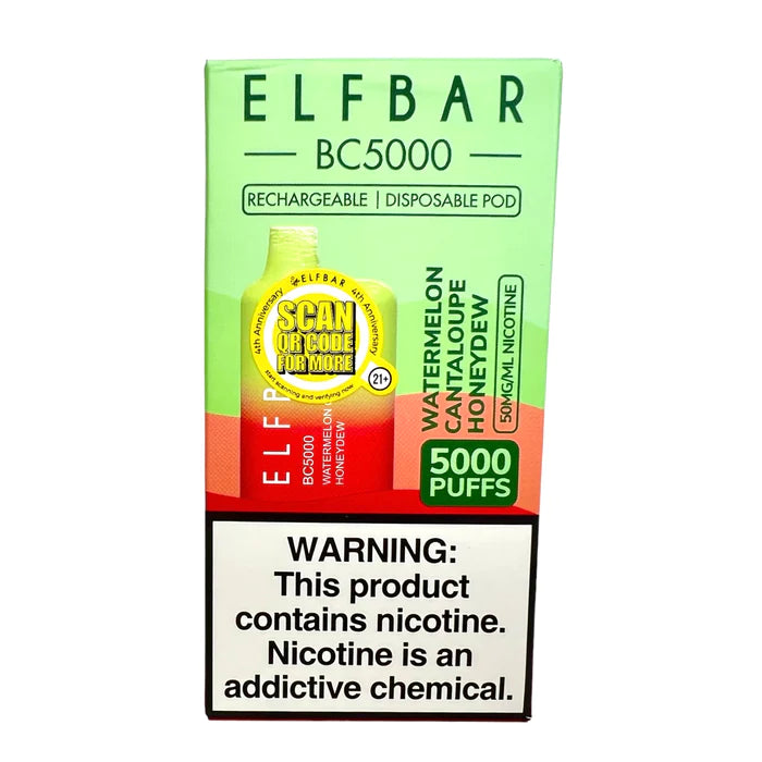 ELF BAR BC5000 5000 Puffs Disposable Vape 13ML Watermelon Cantaloupe Honeydew Best Sales Price - Disposables