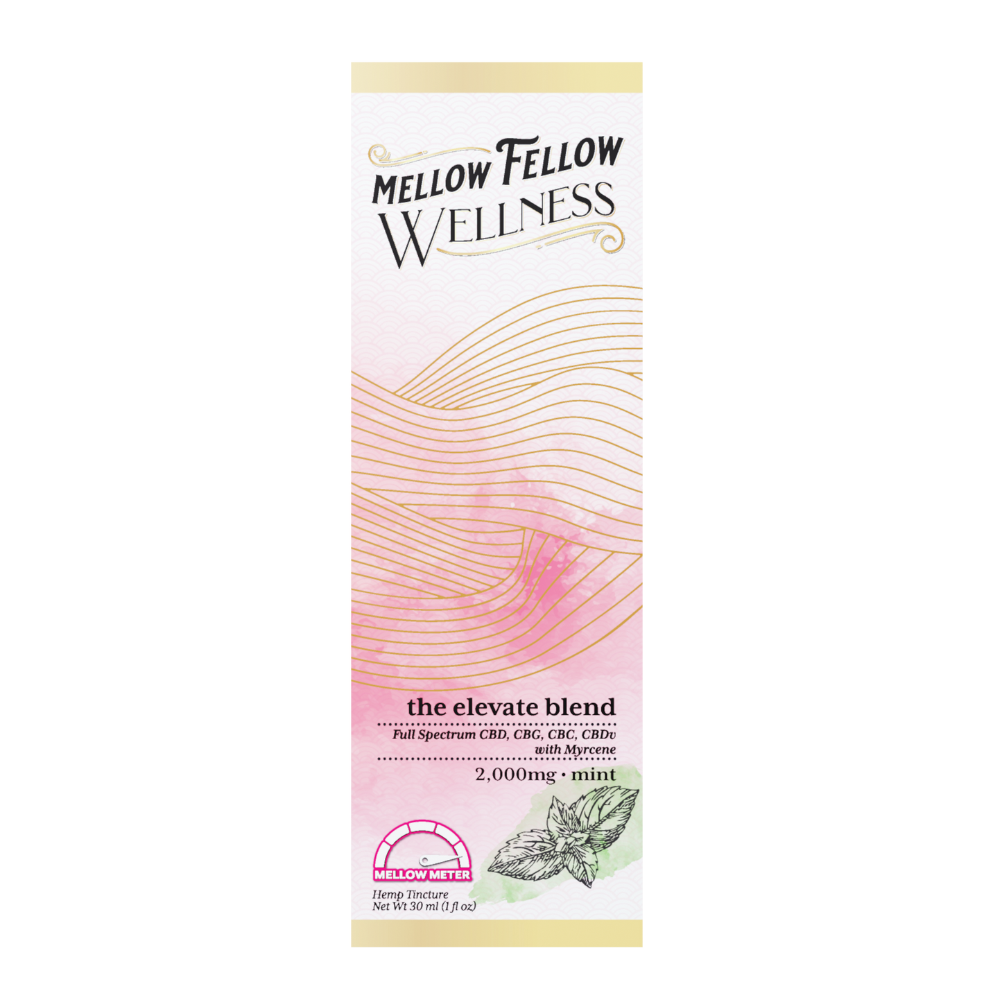 Mellow Fellow Elevate Blend CBD Tincture - 2000mg - Mint Best Sales Price - Edibles