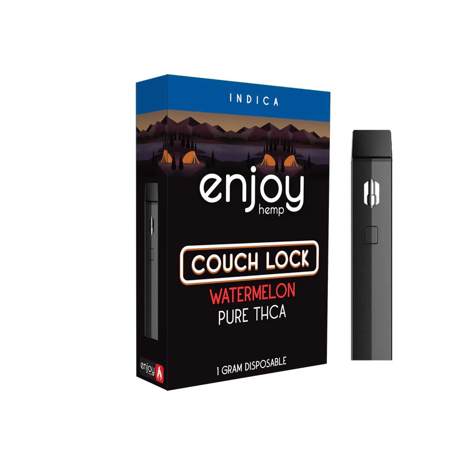 Enjoy Hemp Pure THCA 1ml Disposable for Couch Lock - Watermelon - Indica Best Sales Price - Vape Pens