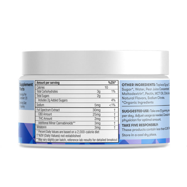 FIVE CBD Gummies - CBD & THC Edible Full Spectrum Sleep Gummies 25MG Best Sales Price - Gummies