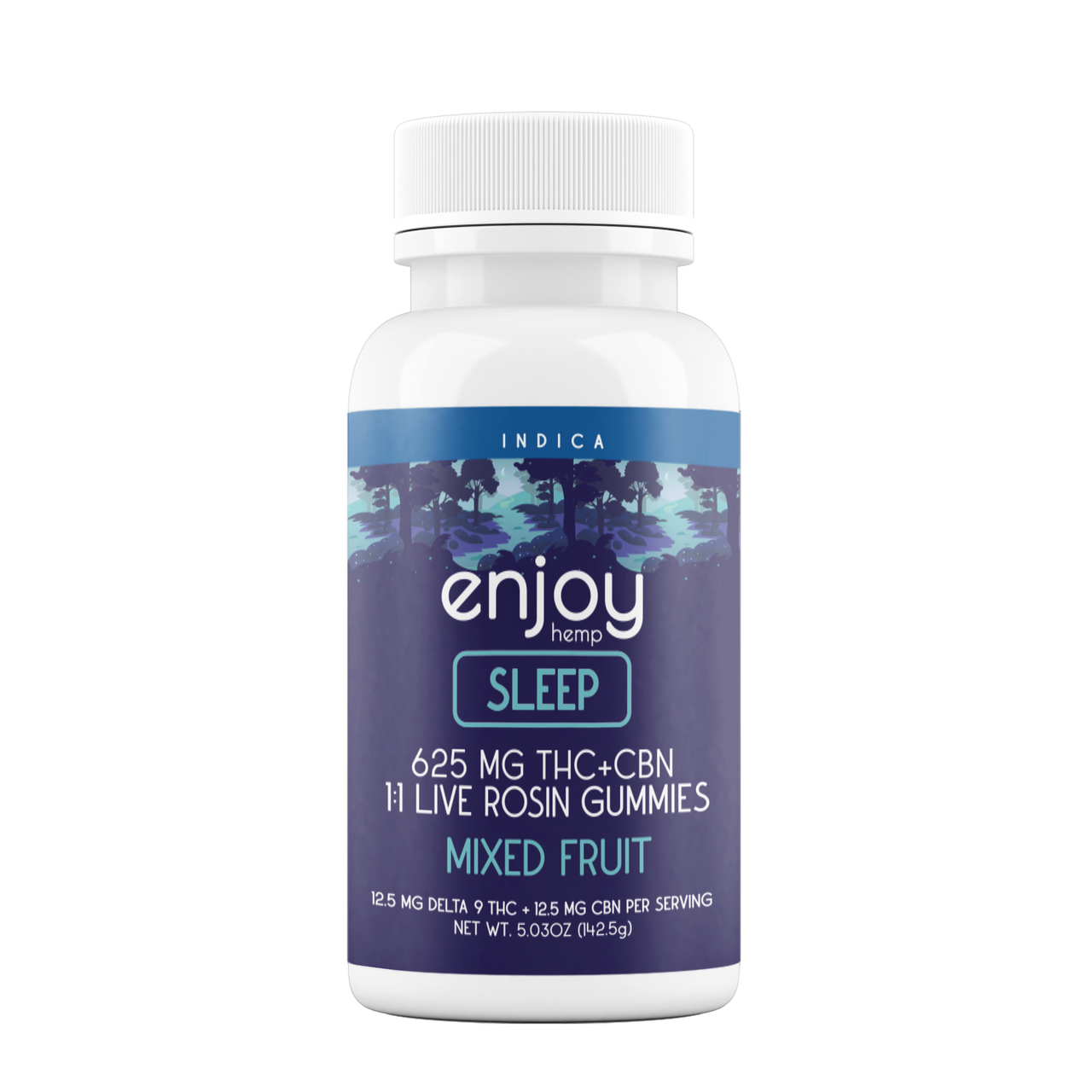 Enjoy Hemp 625mg Sleep 1:1 Live Rosin Delta 9 THC/CBN Gummies - 25 mg each (Indica) Best Sales Price - Gummies