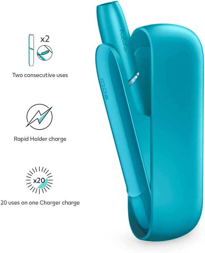 IQOS ORIGINALS DUO Kit, Turquoise - Heat Not Burn Device Alternative to Smoking Heated Tobacco Best Sales Price - Vape Kits