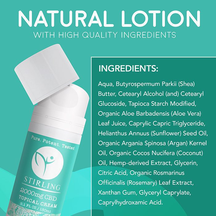 Stirling CBD - CBD Aloe Vera Cream Best Sales Price - Topicals
