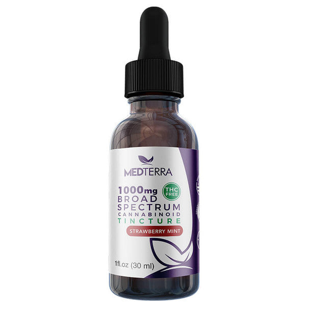 Medterra - CBD Tincture - Broad Spectrum Strawberry Mint - 1000mg-2000mg Best Sales Price - Tincture Oil