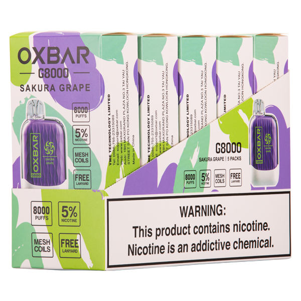 Sakura Grape Oxbar G8000 Best Sales Price - Disposables