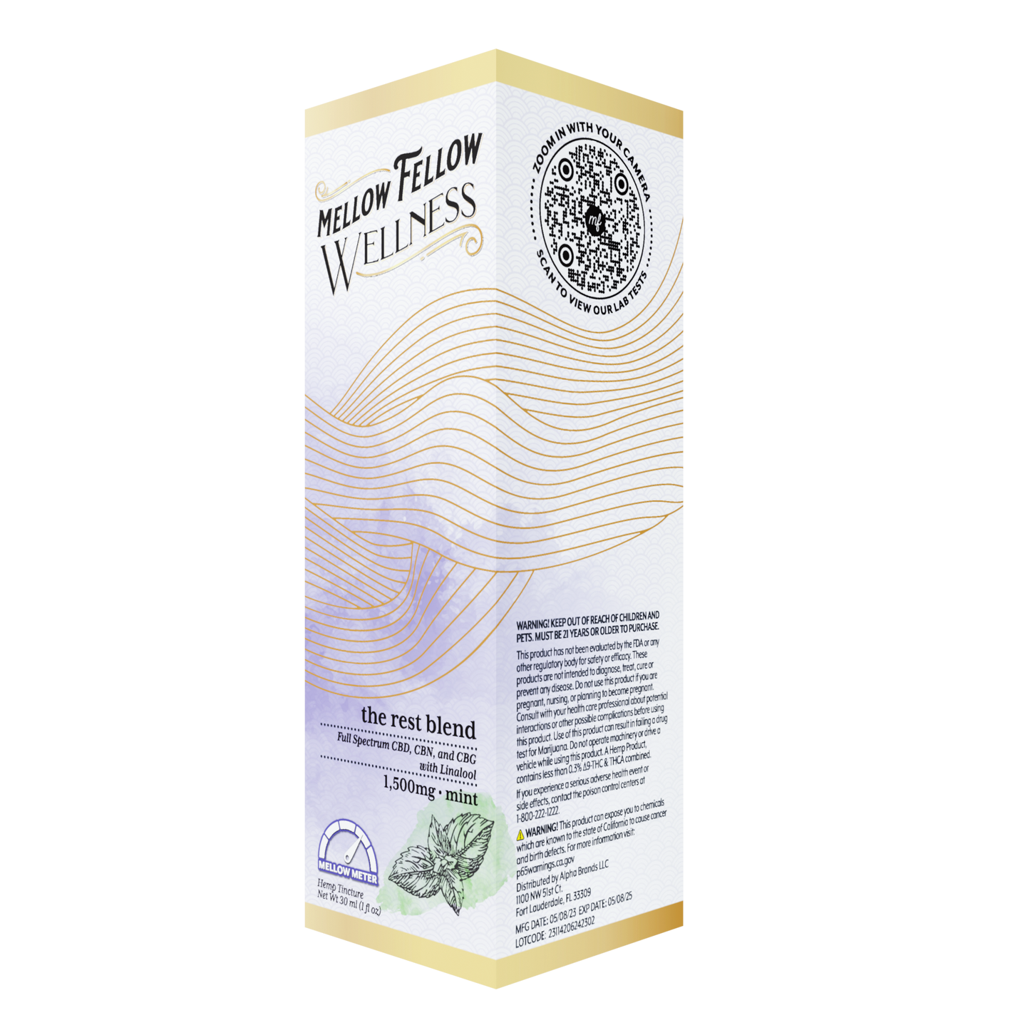 Mellow Fellow Rest Blend CBD Tincture - 1500mg - Mint Best Sales Price - Edibles