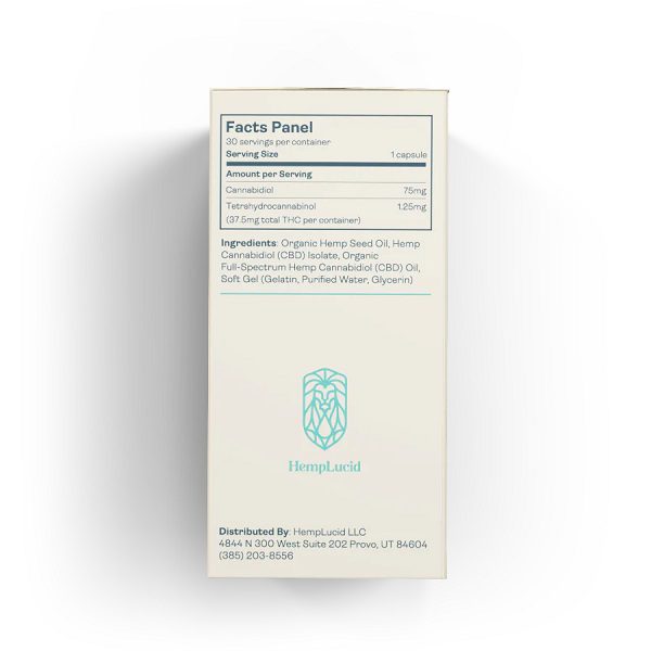 Hemplucid CBD Soft Gels 75mg per Gel (30 Gels) Best Sales Price - Edibles