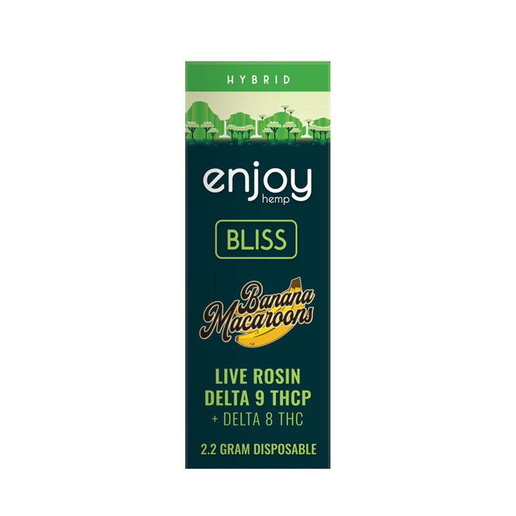 Enjoy Hemp Live Rosin Delta 9 THCP + Delta 8 THC 2.2 Gram Disposable for Bliss - Banana Macaroon (Hybrid) Best Sales Price - Vape Pens