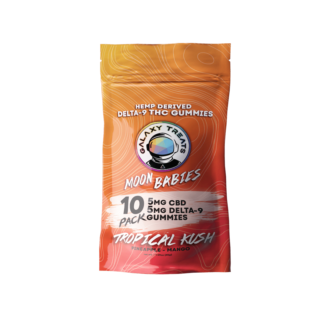 Galaxy Treats Tropical Kush 10mg CBD + D9 Gummies (10ct) Best Sales Price - Gummies