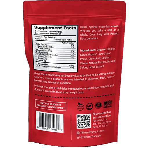 Tillmans Tranquils Cherry CBD Sleep Gummies With THC Best Sales Price - Gummies