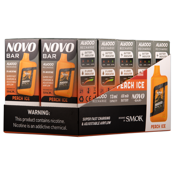 Peach Ice Novo Bar AL6000 Best Sales Price - Disposables