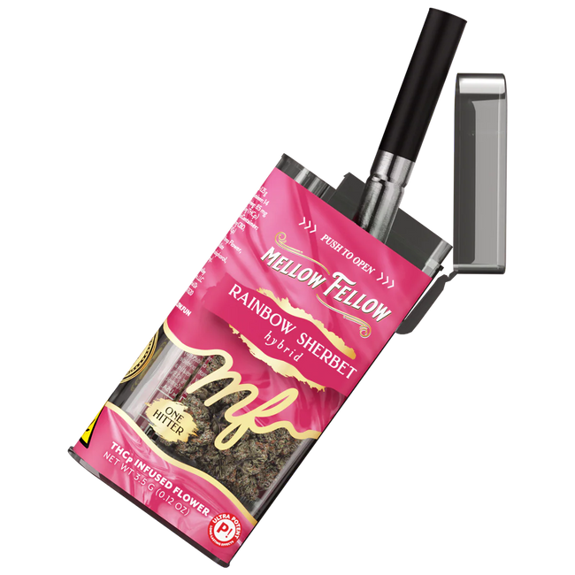THCp 3.5g Infused Flower + One Hitter - Rainbow Sherbet (Hybrid)