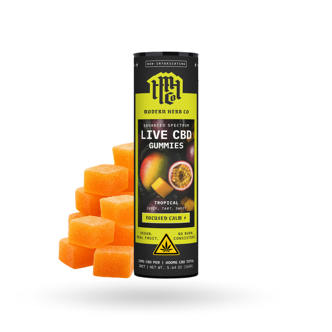 Live CBD Gummies, Enhanced Spectrum, Tropical, Sativa, 20mg, 20ct