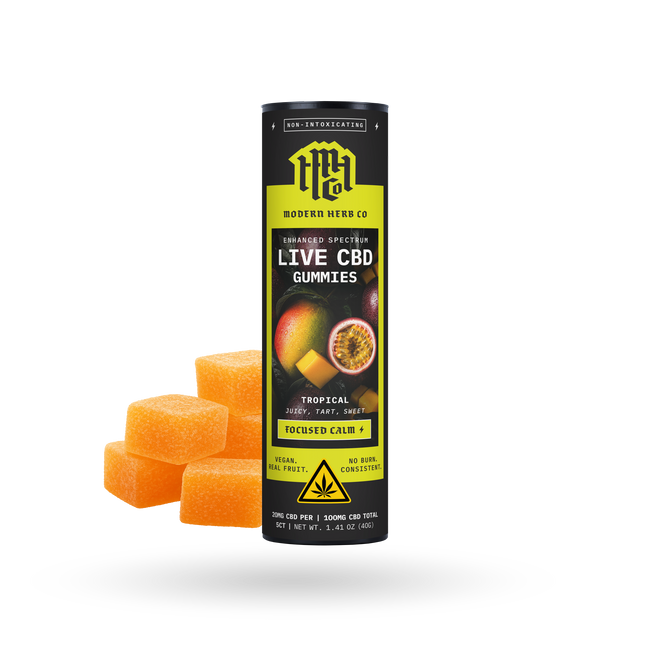 Live CBD Gummies, Enhanced Spectrum, Tropical, Sativa, 20mg, 5ct