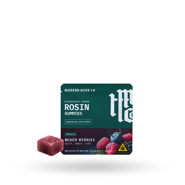Live Rosin Gummies: Mixed Berries (Indica), 3ct