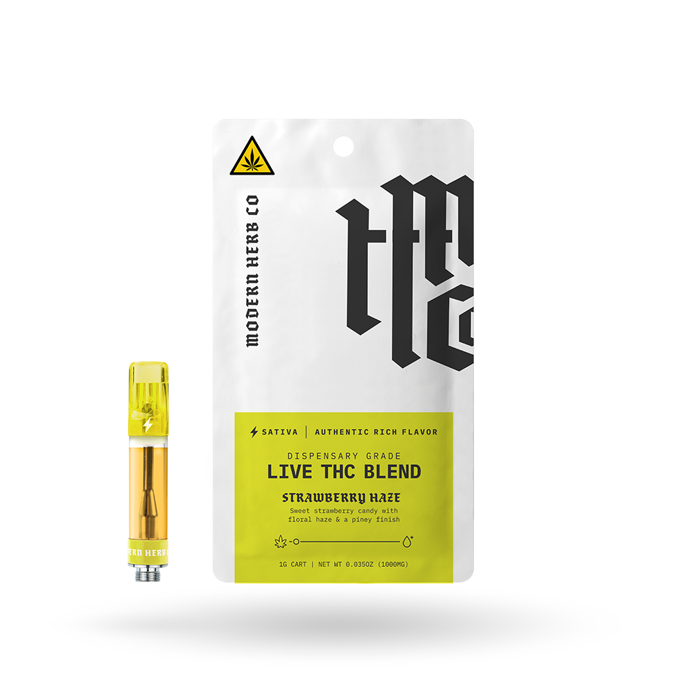 The Hemp Collect Live THC Vape Cartridge: Strawberry Haze (Sativa) 1g