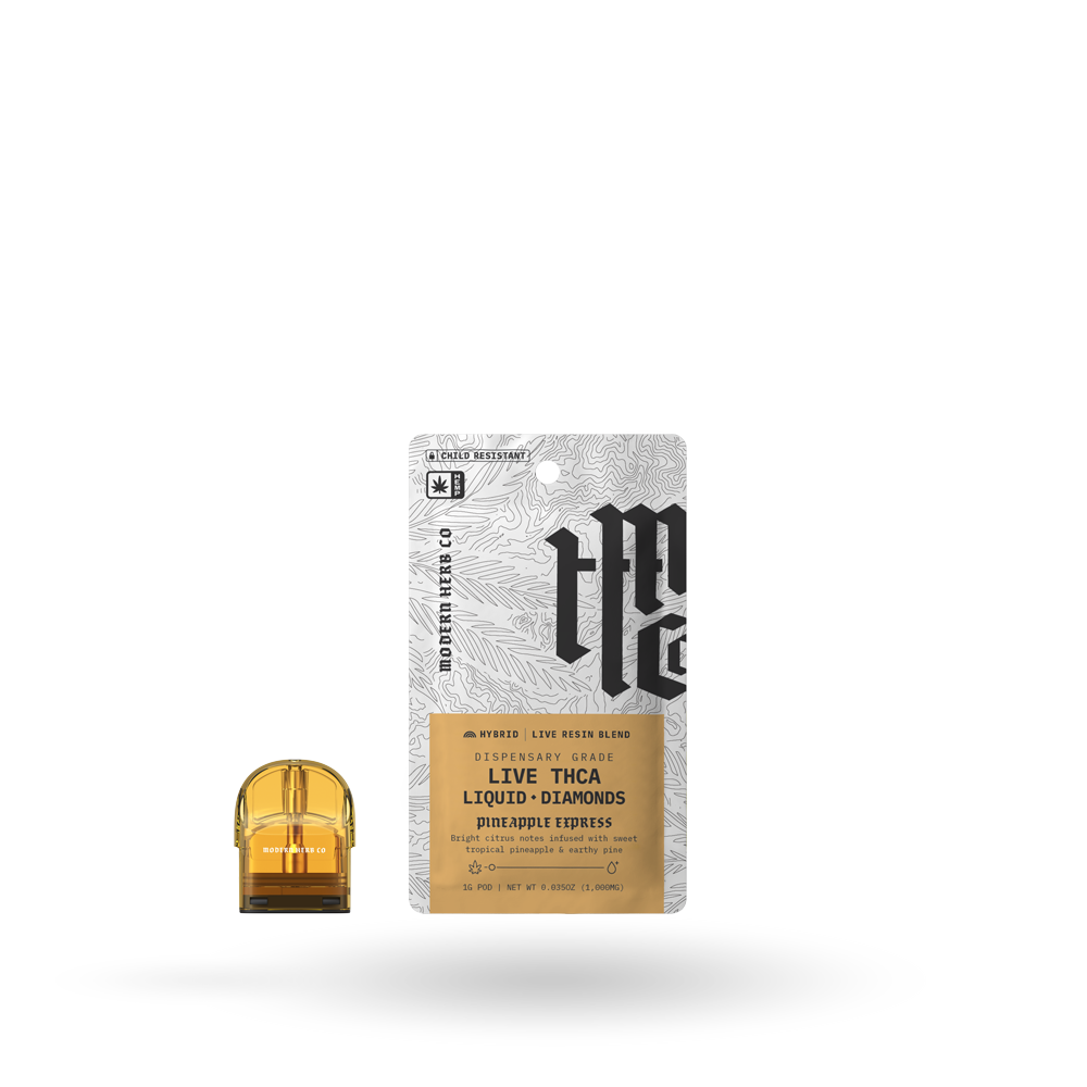 THCa Pod Refill Live Resin Liquid Diamonds: Pineapple Express (Hybrid) - 1g