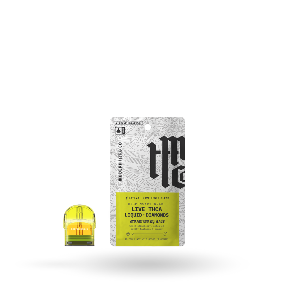 THCa Pod Refill Live Resin Liquid Diamonds: Strawberry Haze (Sativa) - 1g
