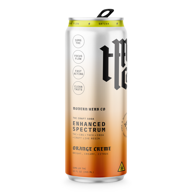 Enhanced Spectrum THC Craft Soda: Orange Creme (Sativa) 12oz - 4pk Best Sales Price - Seltzers