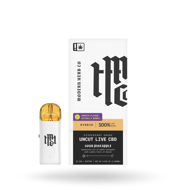 The Hemp Collect Live CBD Uncut Pod Kit: Sour Pineapple (Hybrid) - 1g