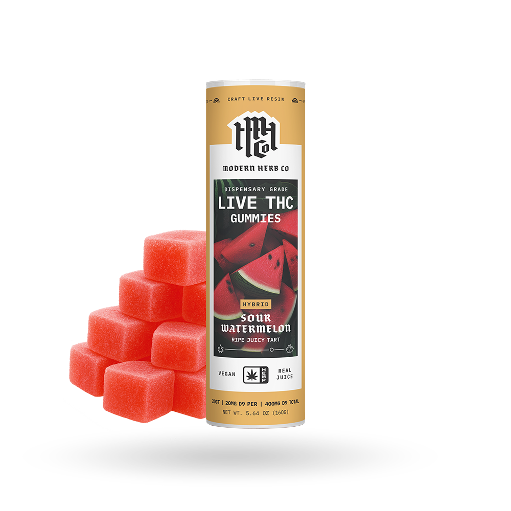 The Hemp Collect Live Resin D9 THC Gummies: Sour Watermelon (Hybrid), 20ct