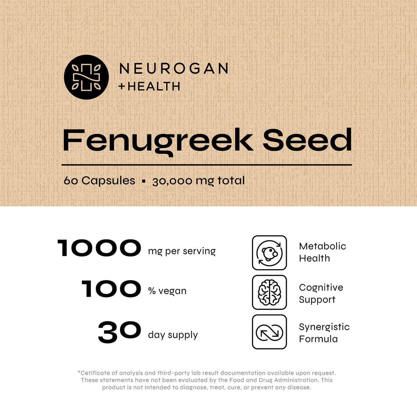 Neurogan Health Fenugreek Seed Capsules