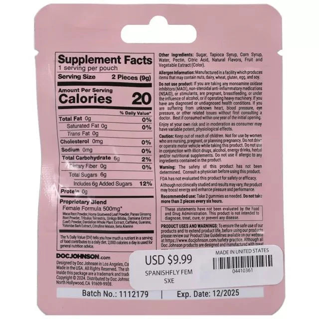 Spanish Fly Female Sensual Enhancement Gummies