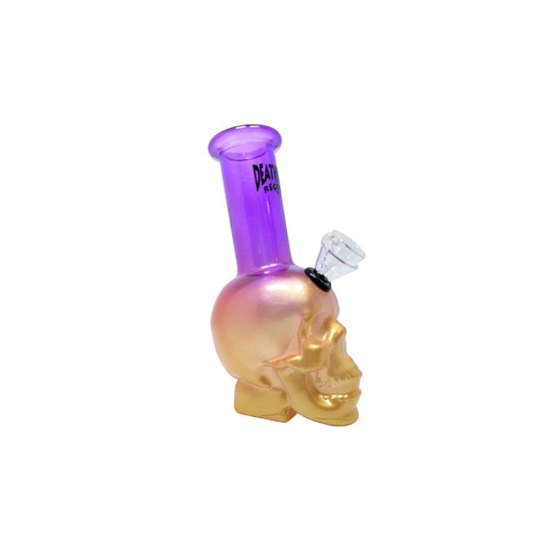 Death Row Records Skull Head Bubbler 6″ Water Pipe