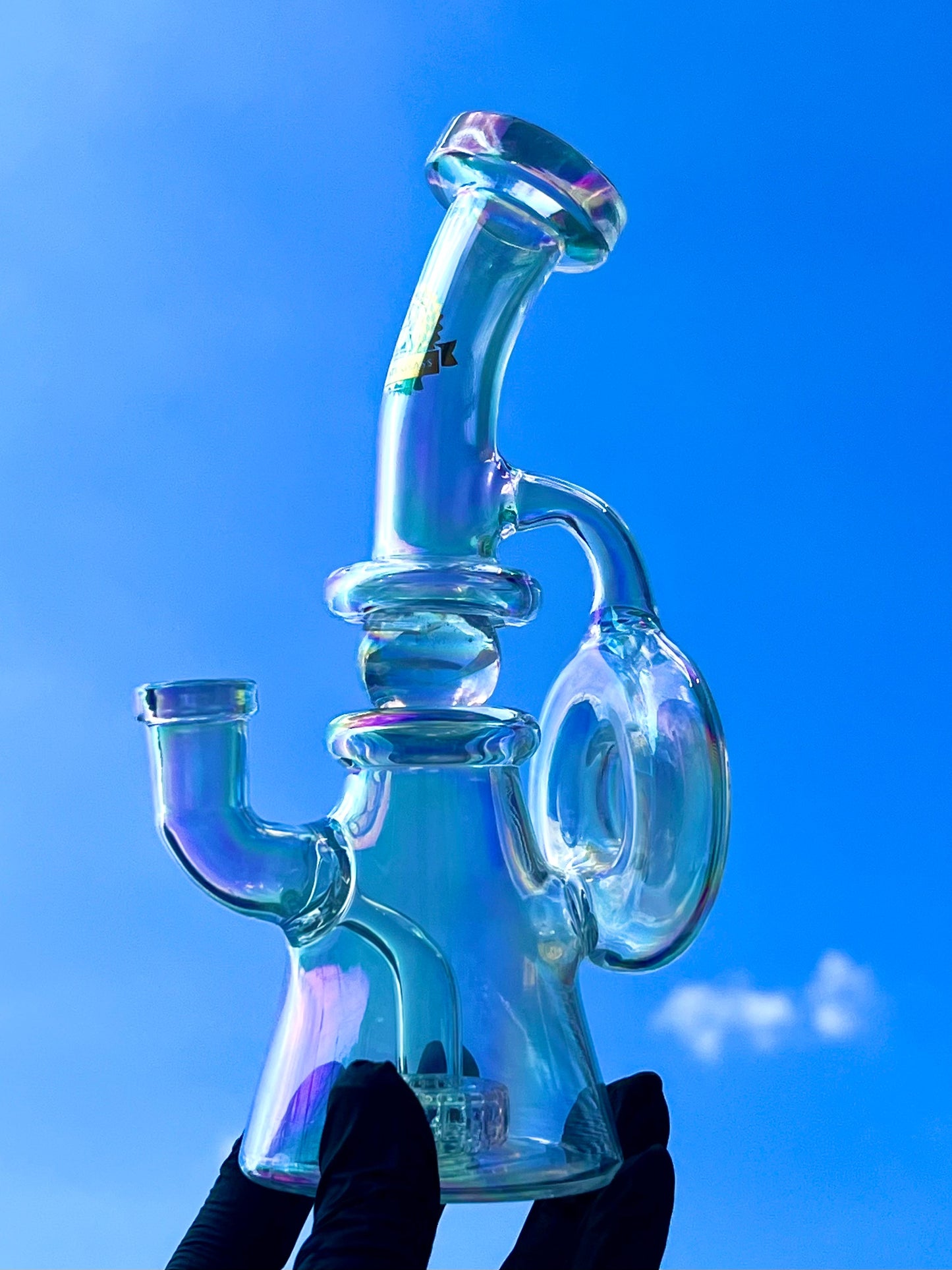 Illuminati Glass BH6 009 - FUMED Marble Orbit Rig Best Sales Price - Bongs