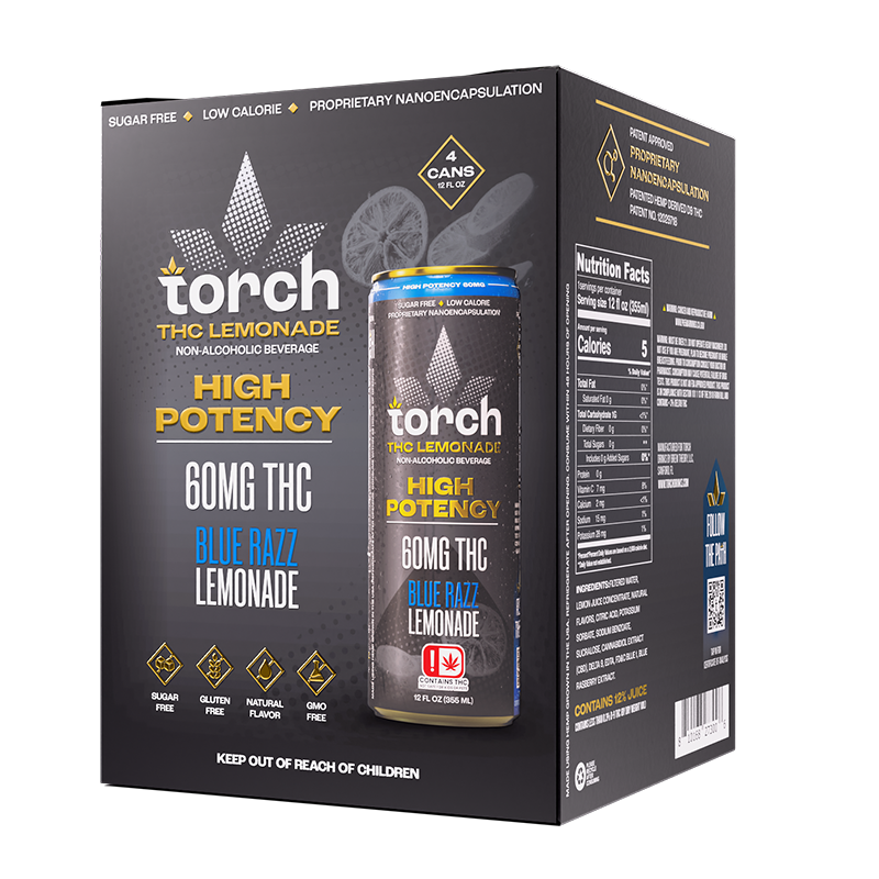 Torch Blue Razz Lemonade High Potency D9 THC Seltzer