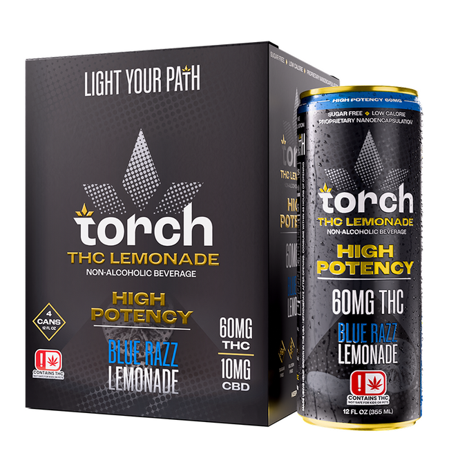 Torch Blue Razz Lemonade High Potency D9 THC Seltzer