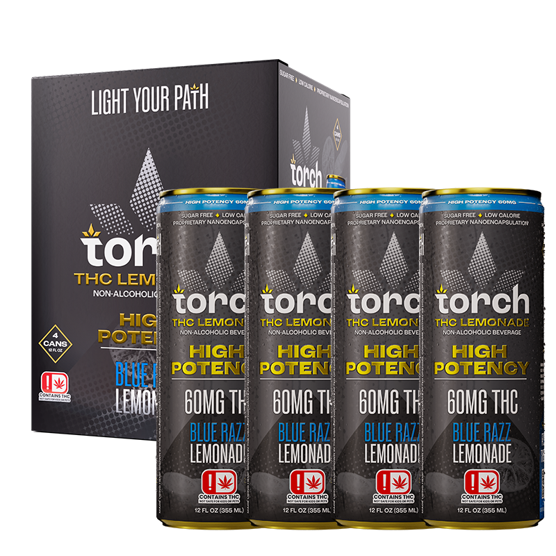 Torch Blue Razz Lemonade High Potency D9 THC Seltzer