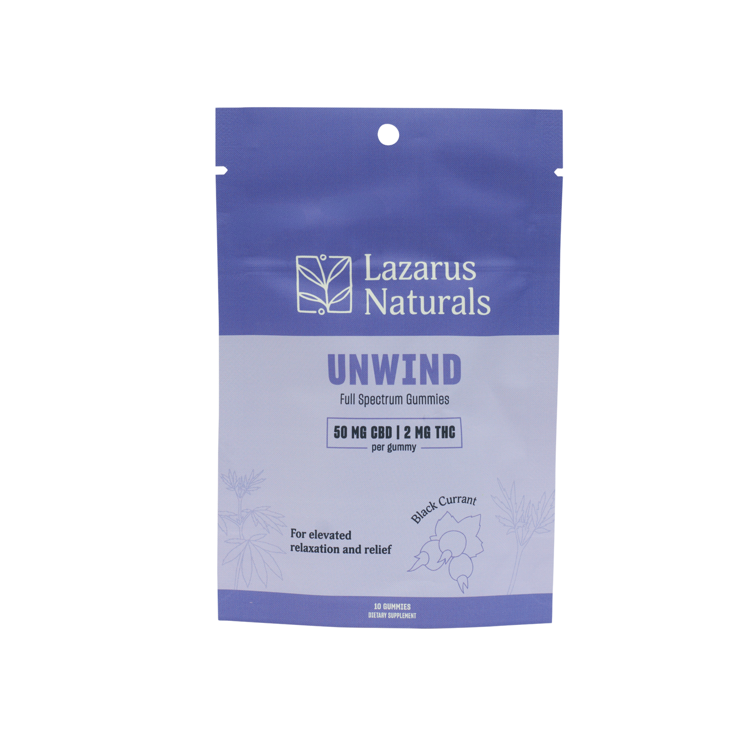 Lazarus Naturals CBD+THC GUMMIES, UNWIND