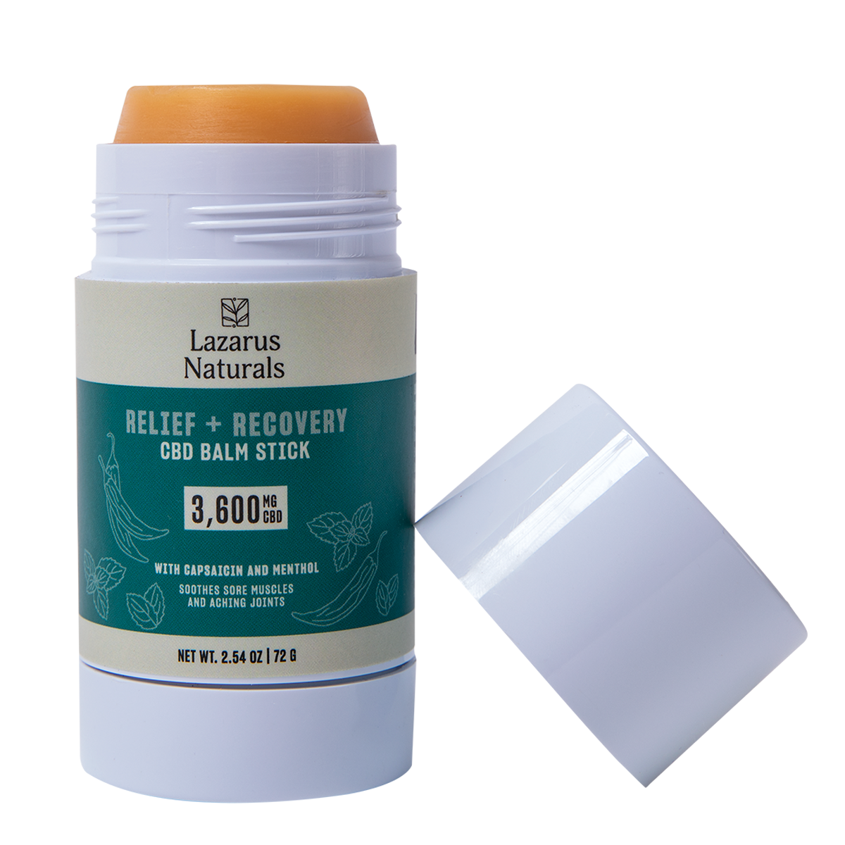 Lazarus Naturals CBD BALM STICK, RELIEF + RECOVERY