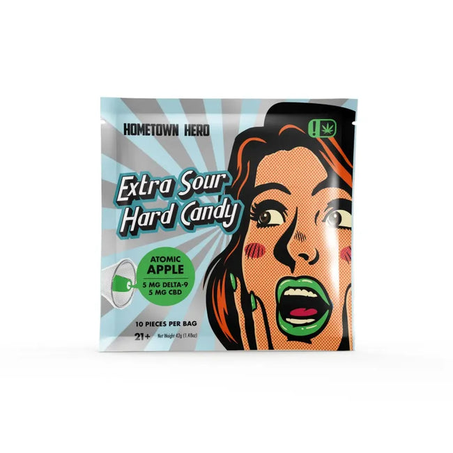 Hometown Hero D9 + CBD Extra Sour Hard Candy - 100mg Best Sales Price - Gummies
