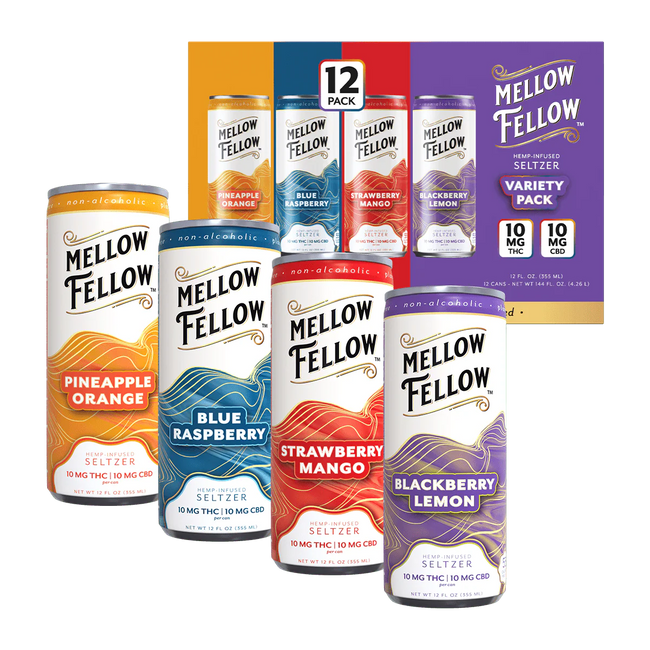 Delta 9 THC + CBD Seltzer Beverage 20MG - Variety 12 Pack