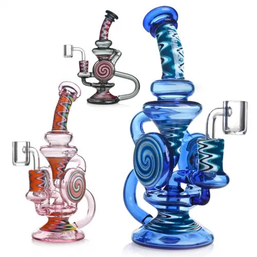 Phoenix Star 8.6 Inches Recycler Dab Rig with Showerhead Perc Best Sales Price - Bongs