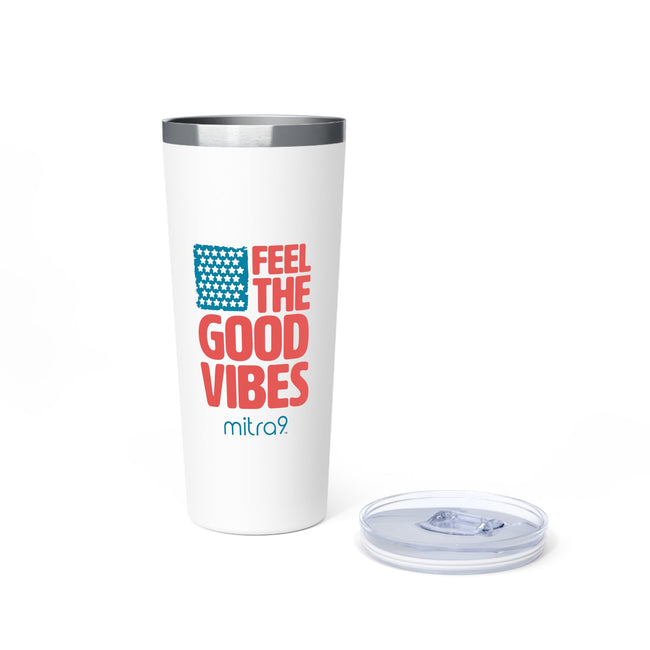 Mitra9 Feel The Good Vibes 4th of July Copper Tumbler - Red, White, & Chill 2025 Edition