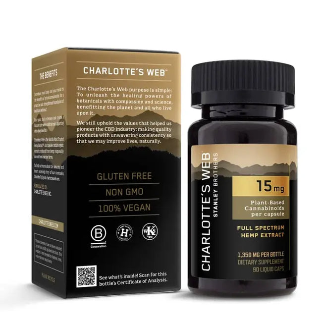 15 mg CBD Oil Capsules with Full-Spectrum Hemp Extract | Charlotte's Web Best Sales Price - Tincture Oil