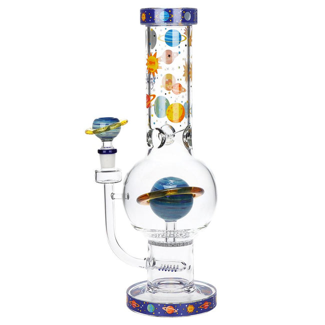 Pulsar Rings of Saturn Bubble Base Glass Water Pipe - 12.75" / 14mm F