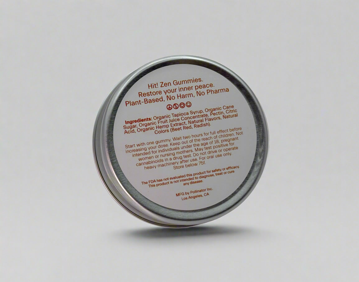 Hit! Zen Gummies I Tart Cherry Turmeric I Full Spectrum I 750mg CBD I 25mg each | 30 ct