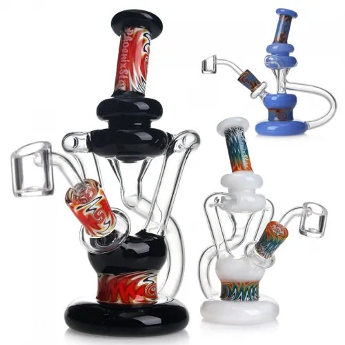 Phoenix Star 6.5 Inches Recycler Dab Rig With American Northstar Glass Rod Best Sales Price - Bongs