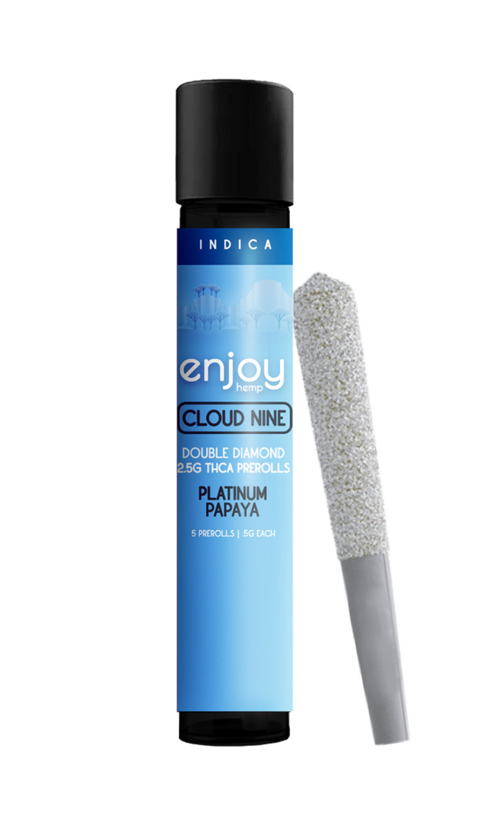 Enjoy Hemp 2.5g Mega Potency Double Diamond THCA Prerolls for Cloud Nine - Platinum Papaya (Indica)