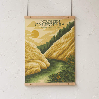 GoldLeaf Northern California Cannabis Travel Art Print Best Sales Price - Art Prints